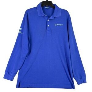Boeing Polo Shirt Men‎ L Workwear Corporate Uniform Office Casual Aviation Work